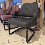 Fauteuil, army microvezelstof, metalen onderstel